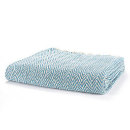 Ehc Cotton Handwoven Reversible Single Sofa Throw Arm Chair Cover 125 X 150 Cm - Teal - thumbnail 3
