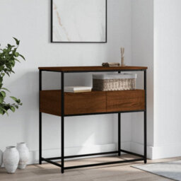 Berkfield Console Table Brown Oak 75X40X75 Cm Engineered Wood