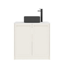 Royal Bathrooms Royal Bathroom Elmore 800mm Classic White Freestanding Countertop Bathroom Vanity Unit 2 Door With Art Square Basin - thumbnail 7