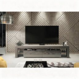 Tv Unit Nova 200Cm - Dark Grey With Gloss Doors - thumbnail 4