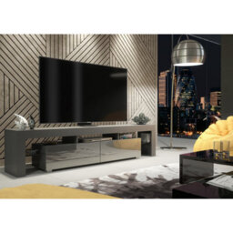 Tv Unit Nova 200Cm - Dark Grey With Gloss Doors - thumbnail 2