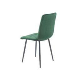 Urbn-Living Urbnliving 87Cm Height Green Plush Velvet Padded Dining Chairs With Metal Legs Home Furniture 4 Pcs - thumbnail 5