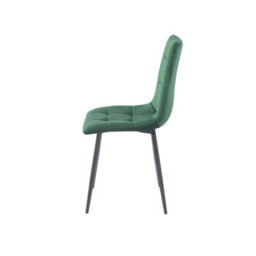 Urbn-Living Urbnliving 87Cm Height Green Plush Velvet Padded Dining Chairs With Metal Legs Home Furniture 4 Pcs - thumbnail 4