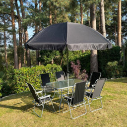 Selections Rectangle Table With Glass Top For 8 Piece Garden Patio Furniture Set - thumbnail 2
