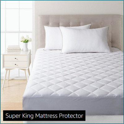Ameha Mattress Protector Deep 30Cm Fitted Stretch Skirt Quilted Mattress Microfiber Fitted Mattress Cover Super King (180X200Cm) - image 1