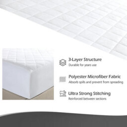 Ameha Mattress Protector Deep 30Cm Fitted Stretch Skirt Quilted Mattress Microfiber Fitted Mattress Cover Super King (180X200Cm) - thumbnail 7