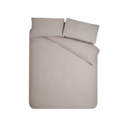 Catherine Lansfield Crinkle Seersucker Super King Duvet Cover Set With Pillowcases Natural - thumbnail 5