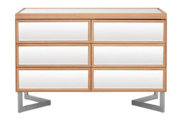 Orsina 6 Drawer Chest With Pine Frame,mirrored Finish Storage Unit For Bedroom,contemporary 6 Compartment Chest