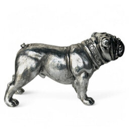 Animal Crackers Silver Bulldog Dog Figurine Ornament, Aged Antique Silver Effect, Gift Boxed, 26Cm - thumbnail 5