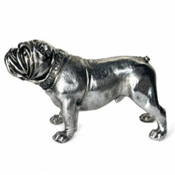 Animal Crackers Silver Bulldog Dog Figurine Ornament, Aged Antique Silver Effect, Gift Boxed, 26Cm - thumbnail 6