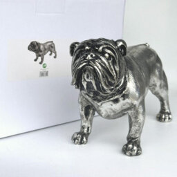 Animal Crackers Silver Bulldog Dog Figurine Ornament, Aged Antique Silver Effect, Gift Boxed, 26Cm - thumbnail 7