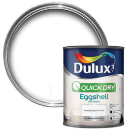 Dulux Quick Dry Pure Brilliant White Eggshell Metal & Wood Paint, 750Ml - thumbnail 1