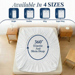 Aspire Homeware Quilted Mattress Protector, Water-Resistant & Hypoallergenic, 30Cm Deep Elastic Fit, King 150X200Cm - thumbnail 7