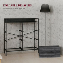Homcom Bedroom Chest Of Drawers 6 Drawer Dresser W/ Shelf, Black - thumbnail 6