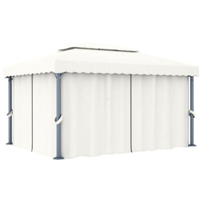 Berkfield Gazebo With Curtain 4X3 M Cream White Aluminium - image 1