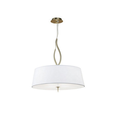 Luminosa Lighting Luminosa Ninette Pendant 4 Light E27, Antique Brass With Ivory White Shades - image 1