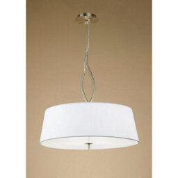 Luminosa Lighting Luminosa Ninette Pendant 4 Light E27, Antique Brass With Ivory White Shades - thumbnail 2
