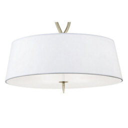 Luminosa Lighting Luminosa Ninette Pendant 4 Light E27, Antique Brass With Ivory White Shades - thumbnail 5