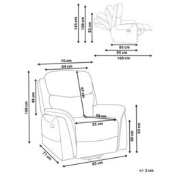 Wyld And Coco Luxora Electric Recliner Armchair With Four-Zone Massage, Heater, Usb And Lift-Assist - Beige Faux Leather - thumbnail 4