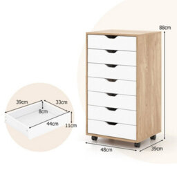 7-Drawer Chest Storage Cabinet Mobile Dresser Organizer With Drawers Wheels - thumbnail 1
