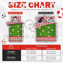 Gc Gaveno Cavailia Kids Printed Goal Red Single Reversible Football Printed Duvet Cover With Matching Pillowcase Bedding Set - thumbnail 5