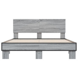 Berkfield Bed Frame Without Mattress Grey Sonoma 120X200 Cm - thumbnail 4