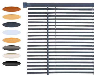 Lister Cartwright 25mm Pvc Venetian Blinds Windows Easy Fit Child Safety Included (Steel Textured, 117 Cm Width X 160 Cm Drop) - image 1