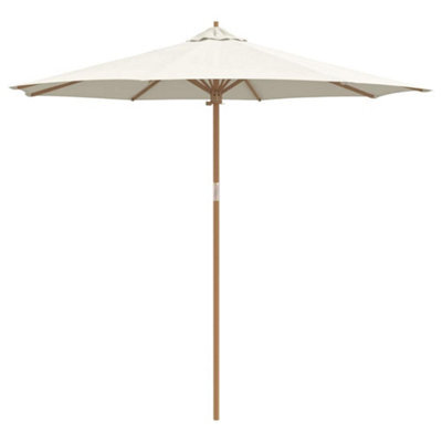 Berkfield Modern Garden Parasol Cream White 270 X 270 X 260 Cm Bamboo
