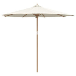 Berkfield Modern Garden Parasol Cream White 270 X 270 X 260 Cm Bamboo