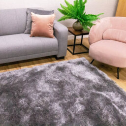 Silver Handmade Luxurious Plain Shaggy Sparkle Easy To Clean Rug For Living Room, Bedroom - 80Cm X 150Cm - thumbnail 3