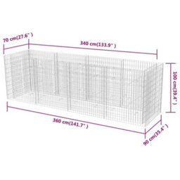 Berkfield Gabion Raised Bed Steel 360X90X100 Cm - thumbnail 6