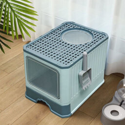 Thehotsale Large Green Drawer-Style Enclosed Detachable Slide-Out Tray Cat Litter Box With Scoop - thumbnail 4
