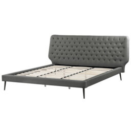 Beliani Bed Faux Leather Essonne 180 X 200 Cm (Eu Super King) Grey - thumbnail 5