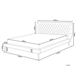 Beliani Bed Faux Leather Essonne 180 X 200 Cm (Eu Super King) Grey - thumbnail 3