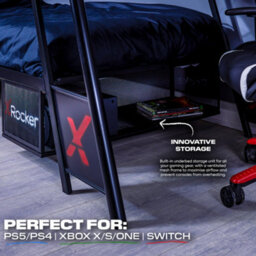 X Rocker X-Rocker Armada Gaming Bunk Bed With Desk Storage Twin High Sleeper 3Ft Single - Black - thumbnail 5
