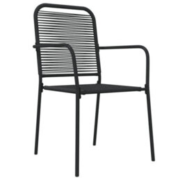 Berkfield 5 Piece Garden Dining Set Black Cotton Rope And Steel - thumbnail 5