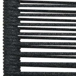 Berkfield 5 Piece Garden Dining Set Black Cotton Rope And Steel - thumbnail 6