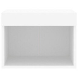 Berkfield Bedside Cabinet With Led Lights Wall-Mounted White - thumbnail 7