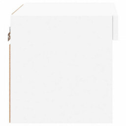 Berkfield Bedside Cabinet With Led Lights Wall-Mounted White - thumbnail 8