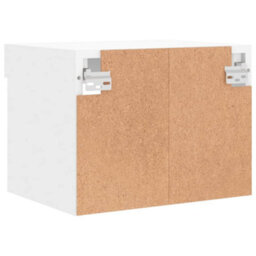 Berkfield Bedside Cabinet With Led Lights Wall-Mounted White - thumbnail 9