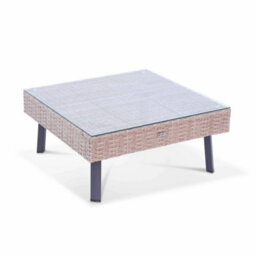 Sweeek - 5-Seater Polyrattan Garden Sofa Set Natural 69.5X69.5X30.5 Cm - Alba - thumbnail 6