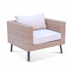 Sweeek - 5-Seater Polyrattan Garden Sofa Set Natural 69.5X69.5X30.5 Cm - Alba - thumbnail 3