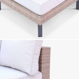 Sweeek - 5-Seater Polyrattan Garden Sofa Set Natural 69.5X69.5X30.5 Cm - Alba - thumbnail 4