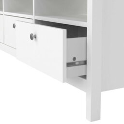 Wyld Haus Gossmere White Matt Wooden Tv Unit With 3 Drawers And Plastic Handles - thumbnail 8