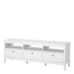 Wyld Haus Gossmere White Matt Wooden Tv Unit With 3 Drawers And Plastic Handles - thumbnail 5