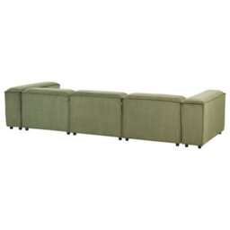 Beliani Modular Sofa 3 Seater Ardal Corduroy Green - thumbnail 6
