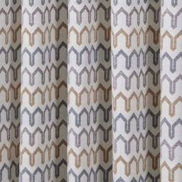 Curtina Arcadia Woven Geometric Natural Chenille Pair Of Eyelet Curtains - thumbnail 3