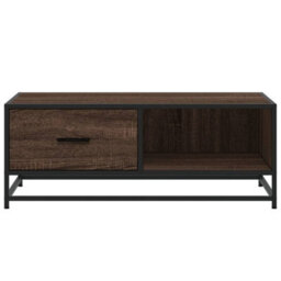 Walplus Coffee Table Brown Oak 90X57X35 Cm Engineered Wood And Metal - thumbnail 5
