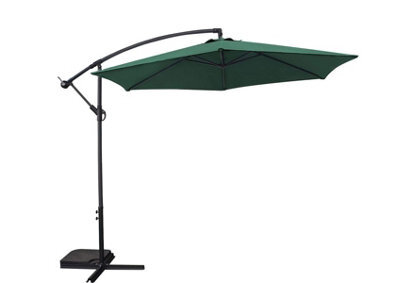 Groundlevel 3M Green Outdoor Cantilever Banana Garden Parasol - image 1