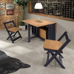 Seconique Santos Extending Butterfly Dining Set Blue And Distressed Waxed Pine - thumbnail 8